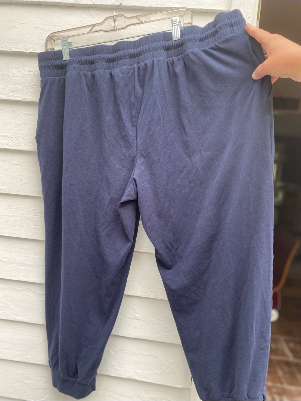 AnyBody Navy Jogger Lounge pants with Drawstring - Picture 5 of 7